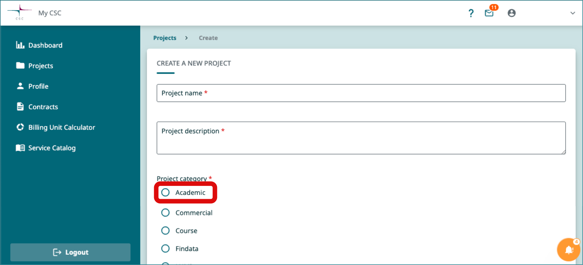Create a new project.