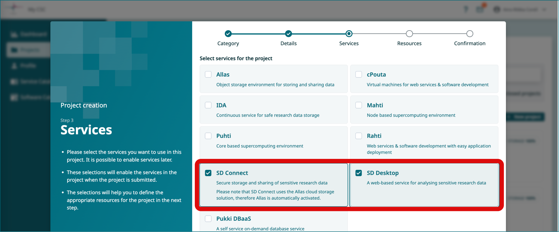 Add new services button.