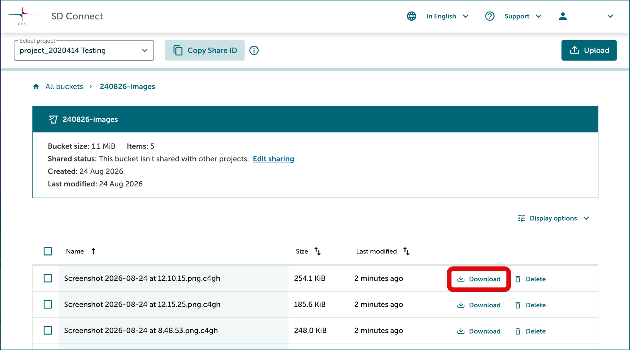 SD Connect Download files