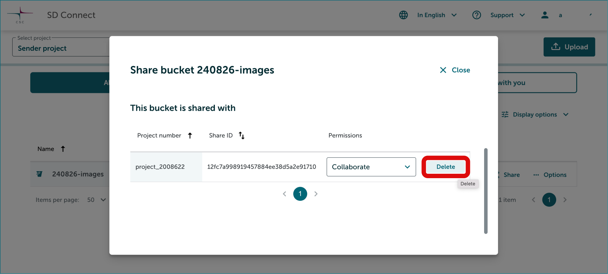 Change permissions