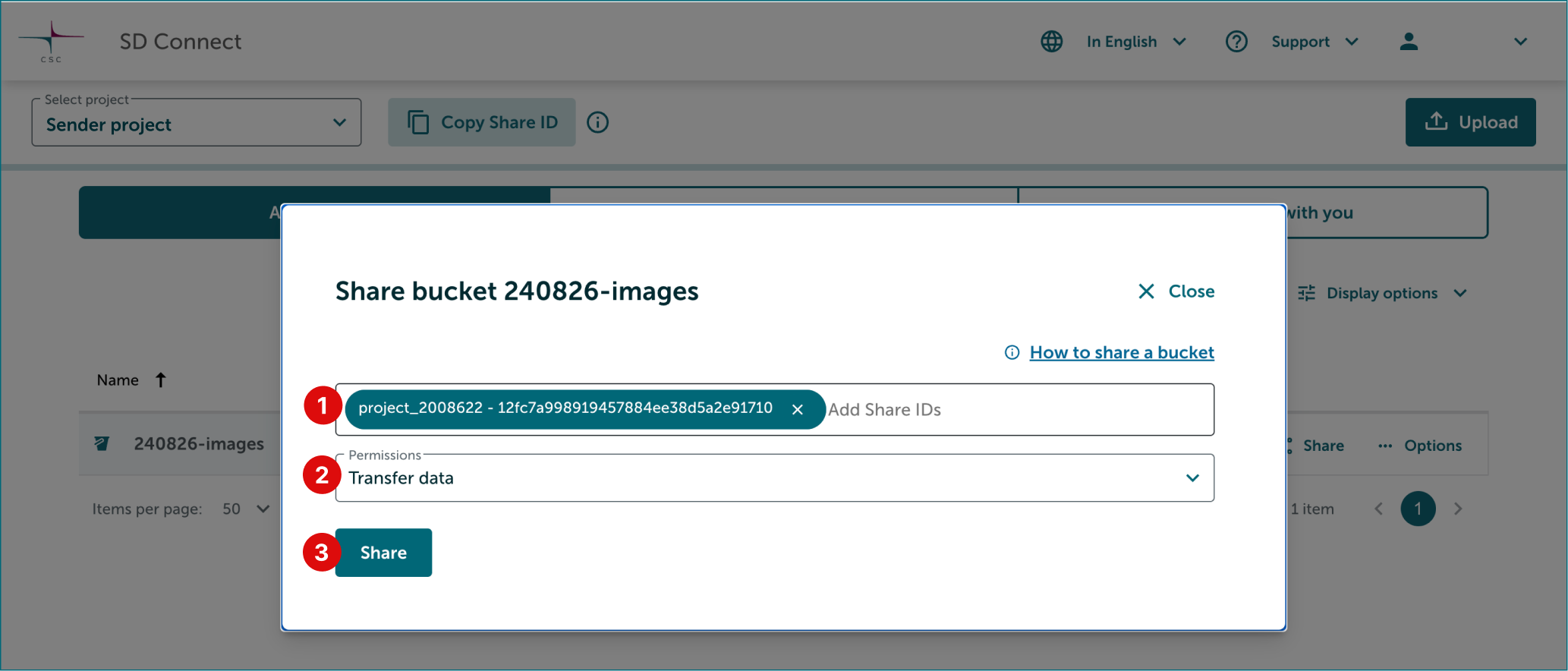 Add Share ID