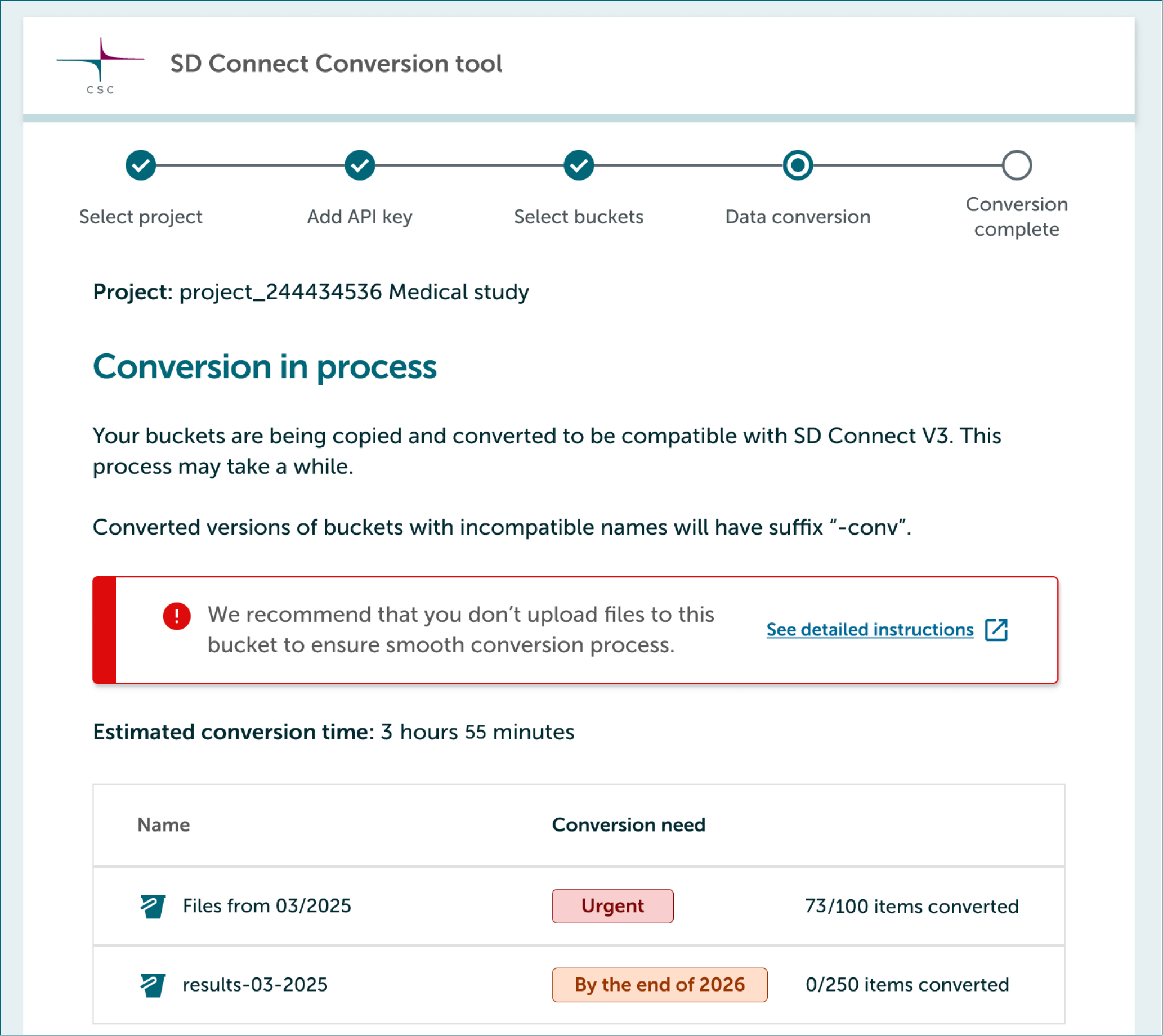 Conversion in process
