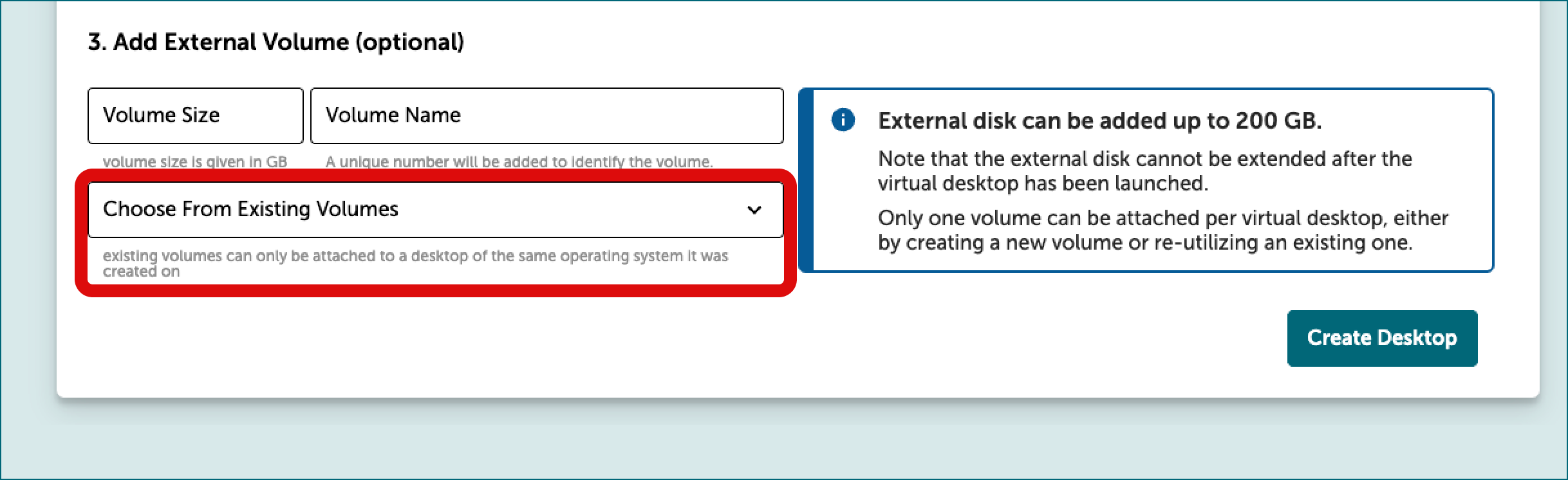 Attach volume.