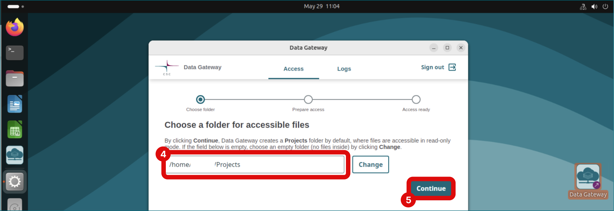 Select folder