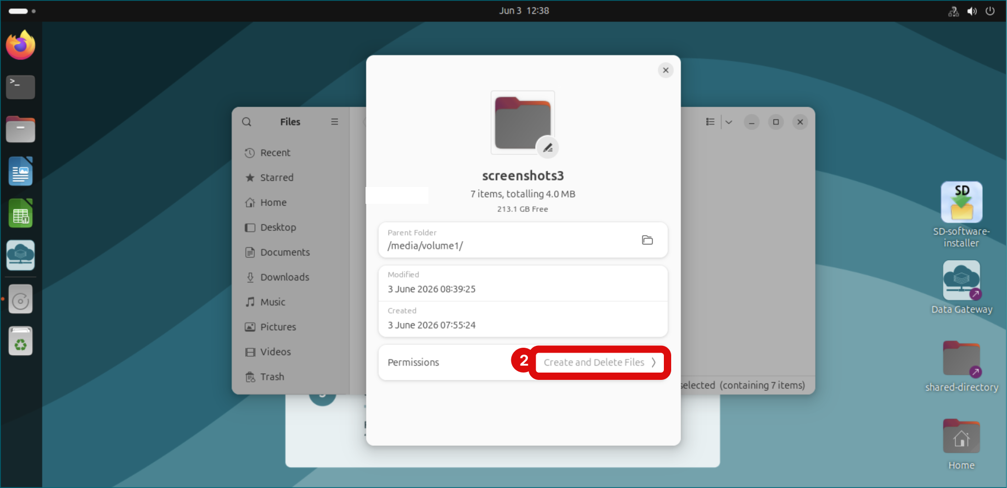 Select permissions tab