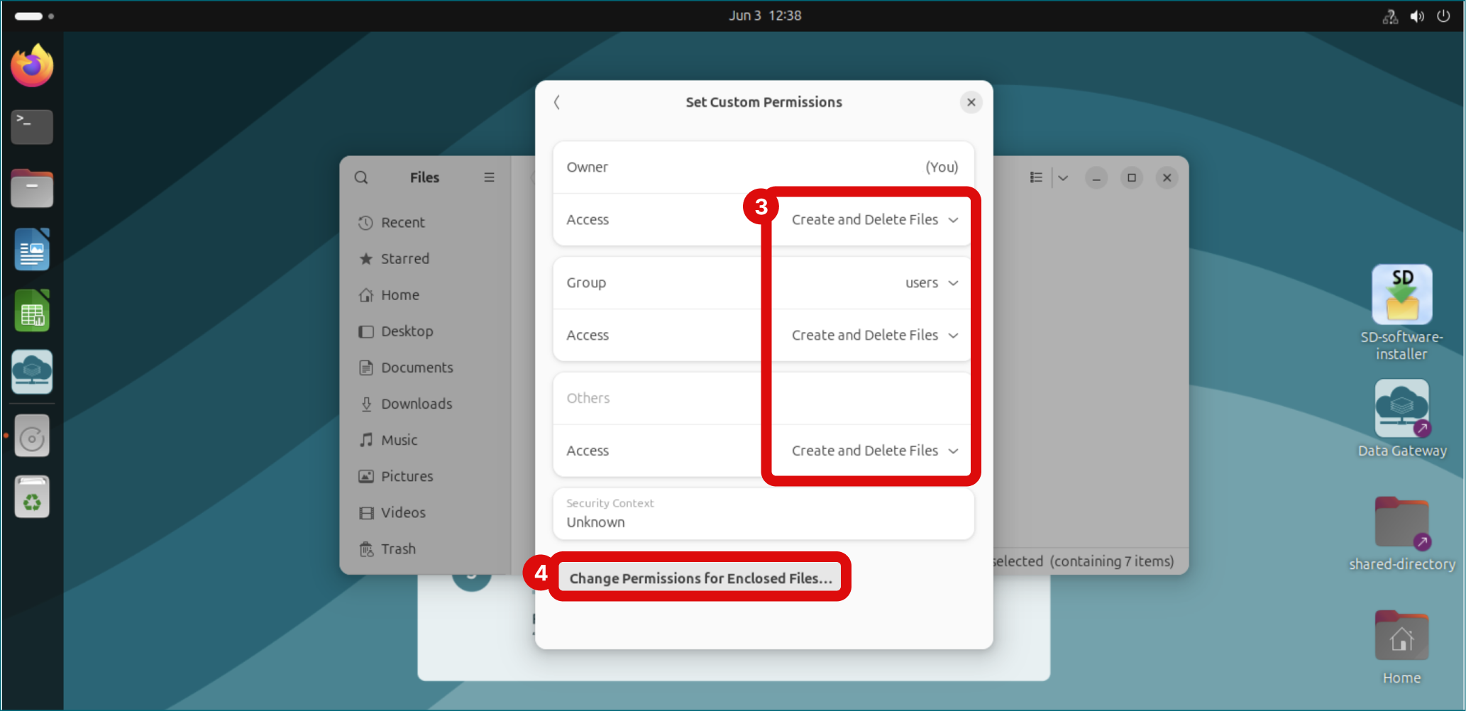 Set folder permissions