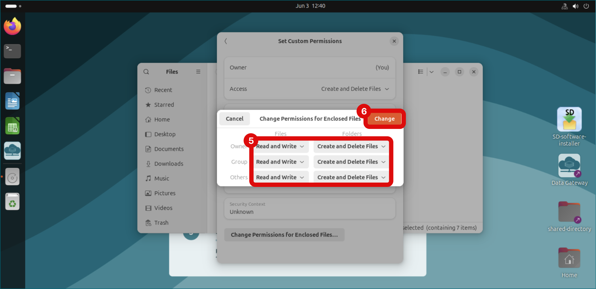 Set file permissions